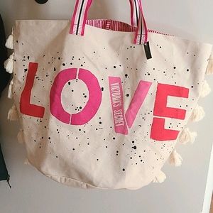 Victoria's Secret NWT Large Tote Bag Beige/Pink
